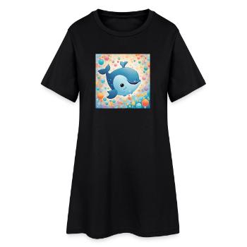 poster bébé, chambre d'enfant, nourrisson - Robe T-shirt Femme - noir - Devant