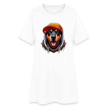 Chien - Robe T-shirt Femme - blanc - Devant