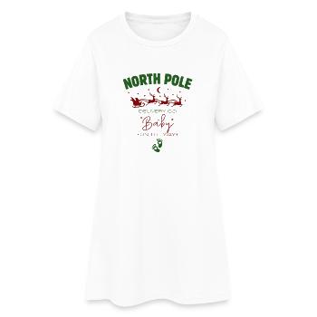 Santa Christmas Baby Anouncement - Women’s T-Shirt Dress - white - Front