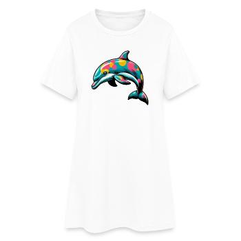 Dolphin - Women’s T-Shirt Dress - white - Front