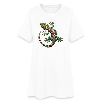 Gecko - Robe T-shirt Femme - blanc - Devant