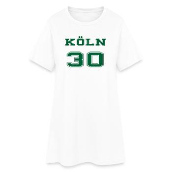 Köln 30 Vintage Varsity - Frauen T-Shirt-Kleid - Weiß - Vorne