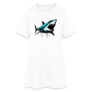 Requin - Robe T-shirt Femme - blanc - Devant