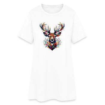 Cerf - Robe T-shirt Femme - blanc - Devant