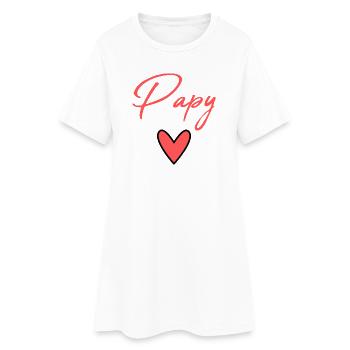 PAPY. PAPA. FÊTE DES PÈRES. BONNE FÊTE PAPA - Robe T-shirt Femme - blanc - Devant