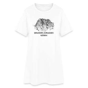 Grandes Jorasses, Haute Montagne, Mont-Blanc, Montagne - Robe T-shirt Femme - blanc - Devant