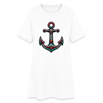 Une ancre - Robe T-shirt Femme - blanc - Devant