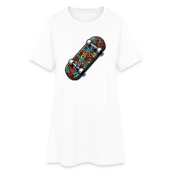Skateboard - Women’s T-Shirt Dress - white - Front