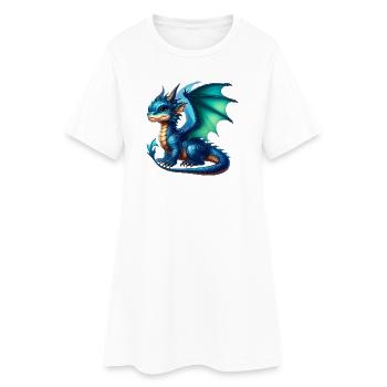 Drache - Frauen T-Shirt-Kleid - Weiß - Vorne