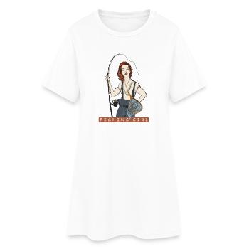 Fille pêche - Robe T-shirt Femme - blanc - Devant