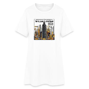 Auch Wolkenkratzer haben als Keller angefangen - Frauen T-Shirt-Kleid - Weiß - Vorne