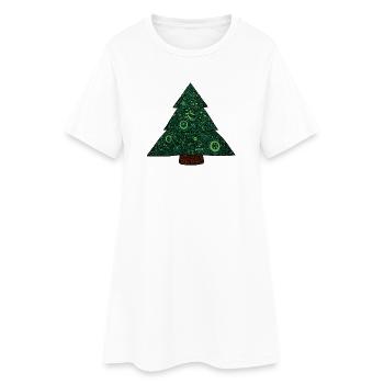 Sapin de Noël Mandala - Robe T-shirt Femme - blanc - Devant