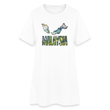 Carte aquarelle Malaisie - Robe T-shirt Femme - blanc - Devant