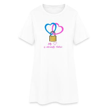 Mon coeur est déjà pris - Robe T-shirt Femme - blanc - Devant