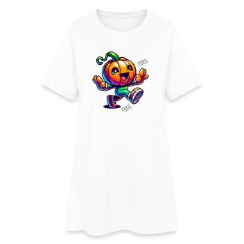 Citrouille dansante - mignon plaisir d’Halloween - Robe T-shirt Femme - blanc - Devant