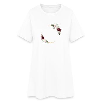 Cercle de fleurs personnalisable - Robe T-shirt Femme - blanc - Devant
