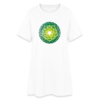 Green mandala with spiritual pattern - Women’s T-Shirt Dress - white - Front