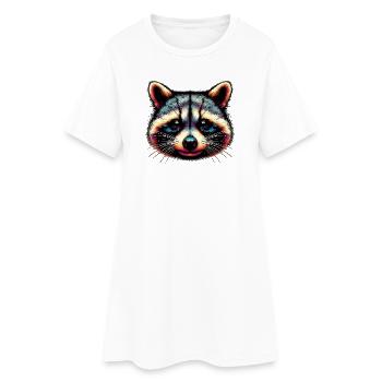 Raton laveur - Robe T-shirt Femme - blanc - Devant