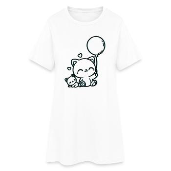 Félin - Robe T-shirt Femme - blanc - Devant