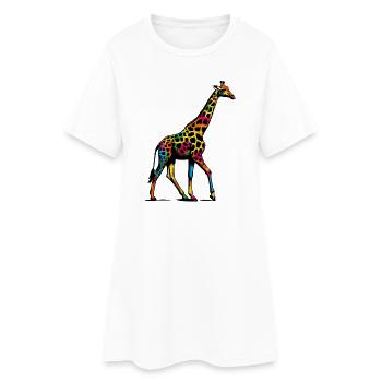 Girafe - Robe T-shirt Femme - blanc - Devant