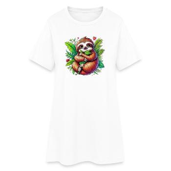 Paresse - Robe T-shirt Femme - blanc - Devant