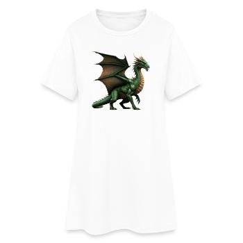 Legendärer grüner Drache - Frauen T-Shirt-Kleid - Weiß - Vorne