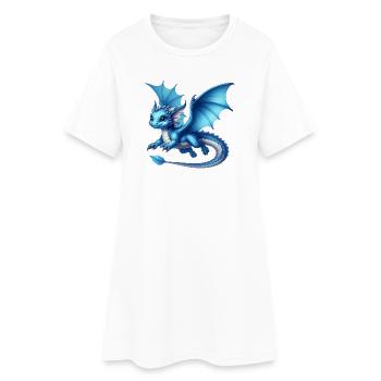 Drache - Frauen T-Shirt-Kleid - Weiß - Vorne