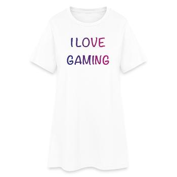I Love Gaming Gradient Font - Women’s T-Shirt Dress - white - Front