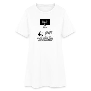 Black & White - Robe T-shirt Femme - blanc - Devant