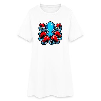Pieuvre - Robe T-shirt Femme - blanc - Devant