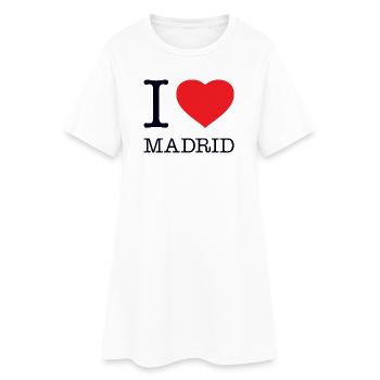 I LOVE MADRID - Frauen T-Shirt-Kleid - Weiß - Vorne