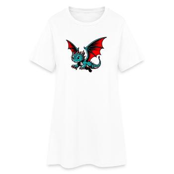 Drache - Frauen T-Shirt-Kleid - Weiß - Vorne