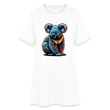 Koala - Frauen T-Shirt-Kleid - Weiß - Vorne