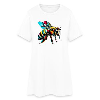 Abeille - Robe T-shirt Femme - blanc - Devant