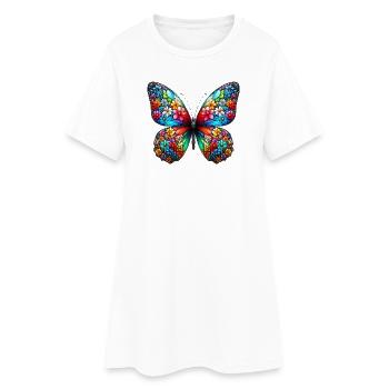 Papillon - Robe T-shirt Femme - blanc - Devant