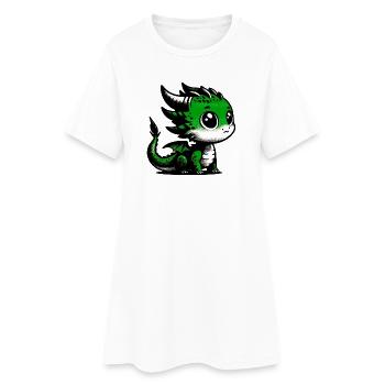 Drache - Frauen T-Shirt-Kleid - Weiß - Vorne