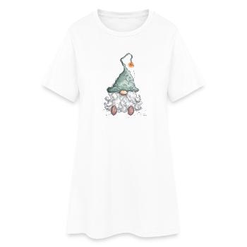 Gnome Nain Noël Gnome Vacances - Robe T-shirt Femme - blanc - Devant