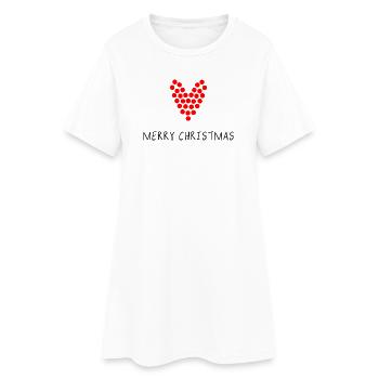 NOËL. JOYEUX NOËL. MERRY CHRISTMAS. PÈRE NOËL - Robe T-shirt Femme - blanc - Devant