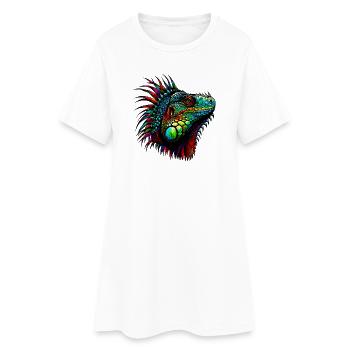 Iguane - Robe T-shirt Femme - blanc - Devant