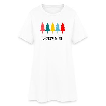 NOËL. JOYEUX NOËL. MERRY CHRISTMAS - Robe T-shirt Femme - blanc - Devant
