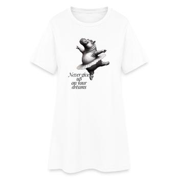 Gib niemals deine Träume auf - Frauen T-Shirt-Kleid - Weiß - Vorne