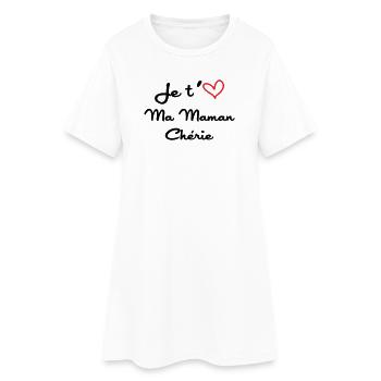 Je t'aime ma maman chérie - fête des mères - Robe T-shirt Femme - blanc - Devant