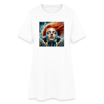 Cybernetic Fusion Woman - Women’s T-Shirt Dress - white - Front