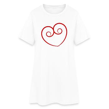 HERZ. NOEL. WEIHNACHTEN. HERZ. HERZ. VATERTAG - Frauen T-Shirt-Kleid - Weiß - Vorne