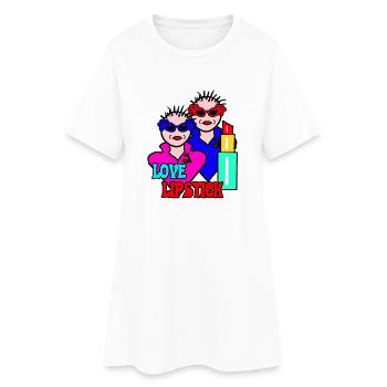 Femina festive avec rouge à lèvres - Robe T-shirt Femme - blanc - Devant