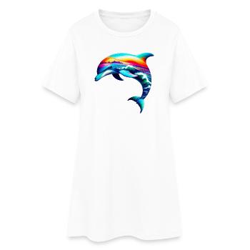 Dauphin - Robe T-shirt Femme - blanc - Devant