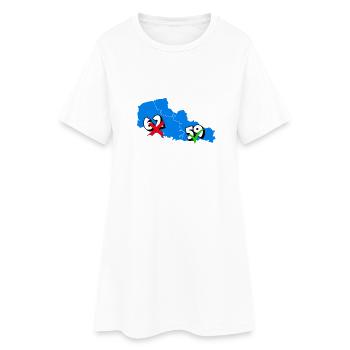 Région Nord pas de calais - Robe T-shirt Femme - blanc - Devant