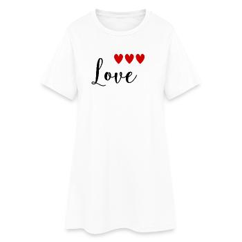 COEUR. NOËL. COUPLE. SAINT VALENTIN. JUST MARRIED. - Robe T-shirt Femme - blanc - Devant