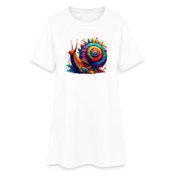 Escargot - Robe T-shirt Femme - blanc - Devant