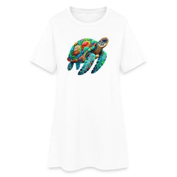 Tortue - Robe T-shirt Femme - blanc - Devant